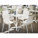 Sklopný Zahradní stůl Sophie Bistro Teak 70 x 70 cm - bílý