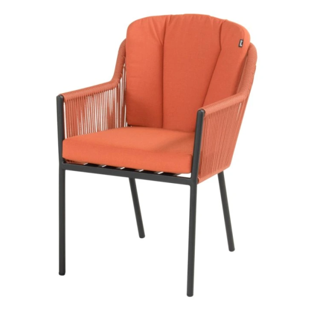 Cairo provázková zahradní jídelní židle - Terracotta