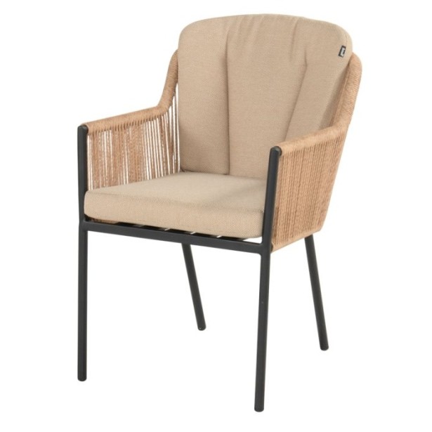 Cairo provázková zahradní jídelní židle - Black