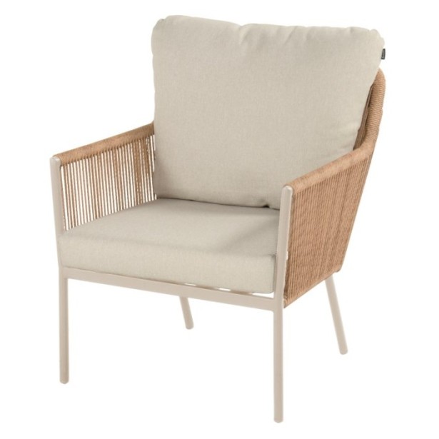 Cairo provázková zahradní lounge židle - Sand