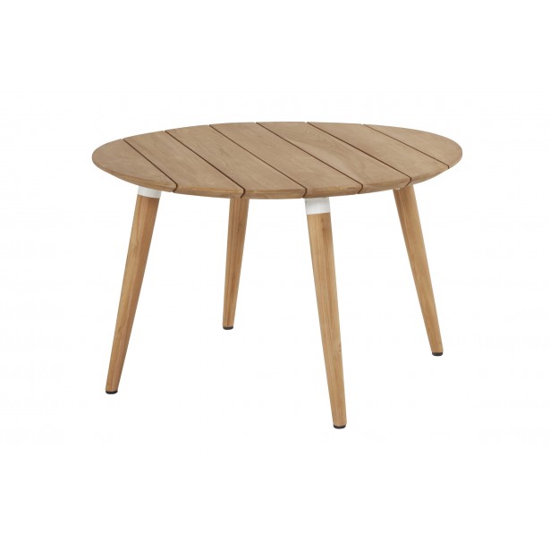 Zahradní Jídelní Stůl Sophie Teak průměr 120 cm - bílý