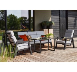 Ancona zahradní hliníkový lounge set se sklápěcími křesly