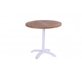 Sklopný stůl Sophie Bistro Teak průměr 70 cm - bílý
