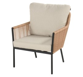 Cairo provázková zahradní lounge židle - Black